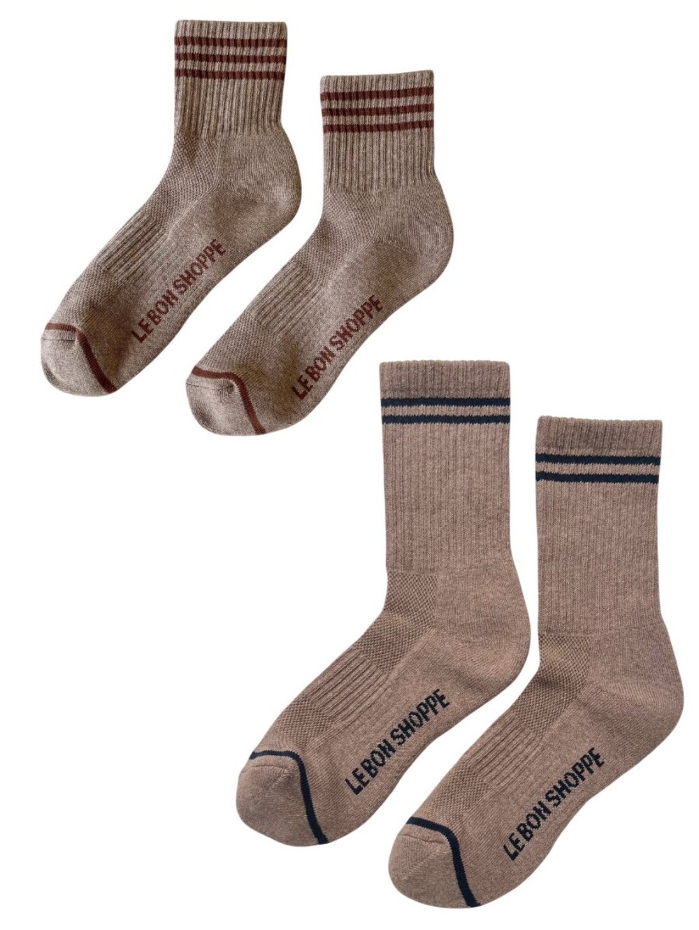 2 Pairs of Le Bon Shoppe Socks - Hazelwood & Cocoa Brown